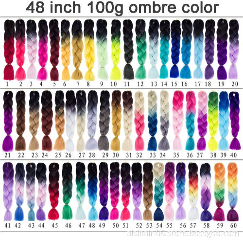 Aisi Hair Best Selling Quality  Hair Rainbow Braiding Hairpieces Jumbo Braiding Hair Extensions